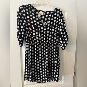 Mimi Chica Black and White Cat Pattern Dress
